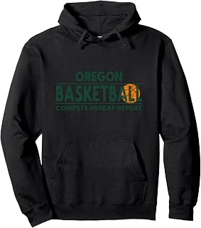 Oregon Basketball - Compete Defeat Repeat Pullover Hoodie
