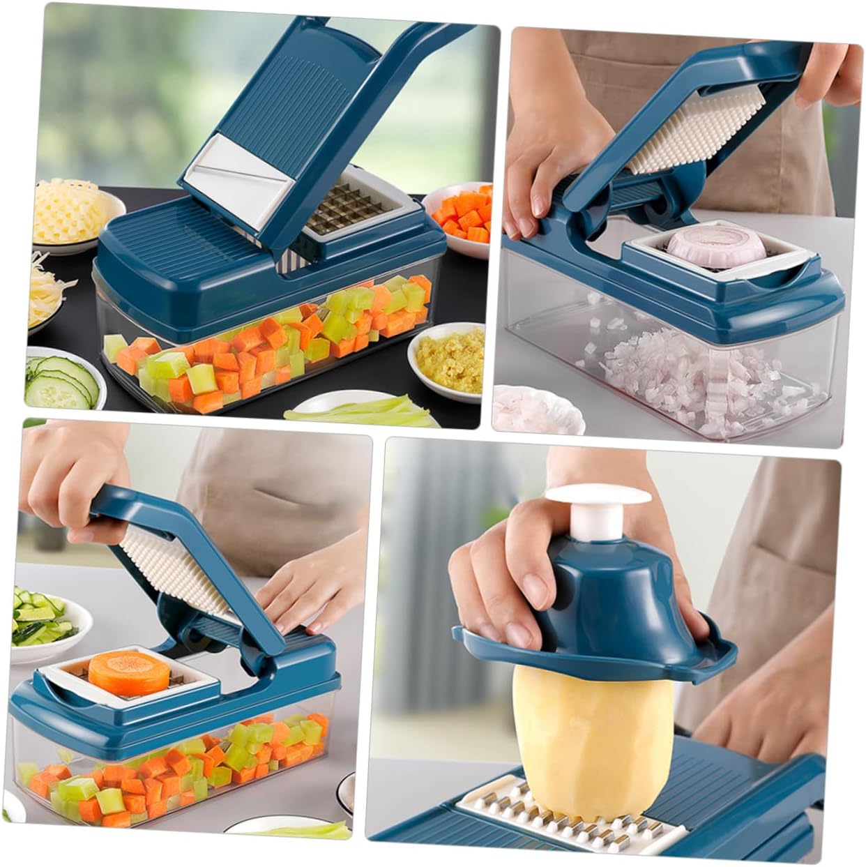 COLLBATH Multifunctional Vegetable Cutter Slicer Fruit Potato Peeler Electric Garlic Slicer for Vegetables Fruits