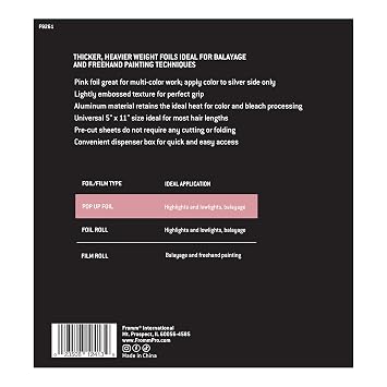 Fromm Pop Up Hair Foils, Light Pink Foils, Cosmetology Supplies, Hairstylist Essentials, Lightweight, Ideal for Highlighting and Coloring, Precut, 5 x 11, 500 Foil Sheets
