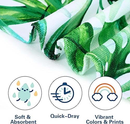 Miniatura 6 de LIVILAN Toalla de playa tropical verde, 30 x 60 pulgadas, microfibra, fina, ligera para piscina, natación, baño, diseño de palmera, secado rápido, a