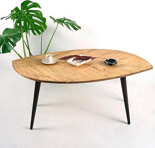 Miniatura 4 de Mesa central moderna | Mesa de centro de abeto | Muebles de madera (L oscuro) Aceite oscuro,Aceite Naturel