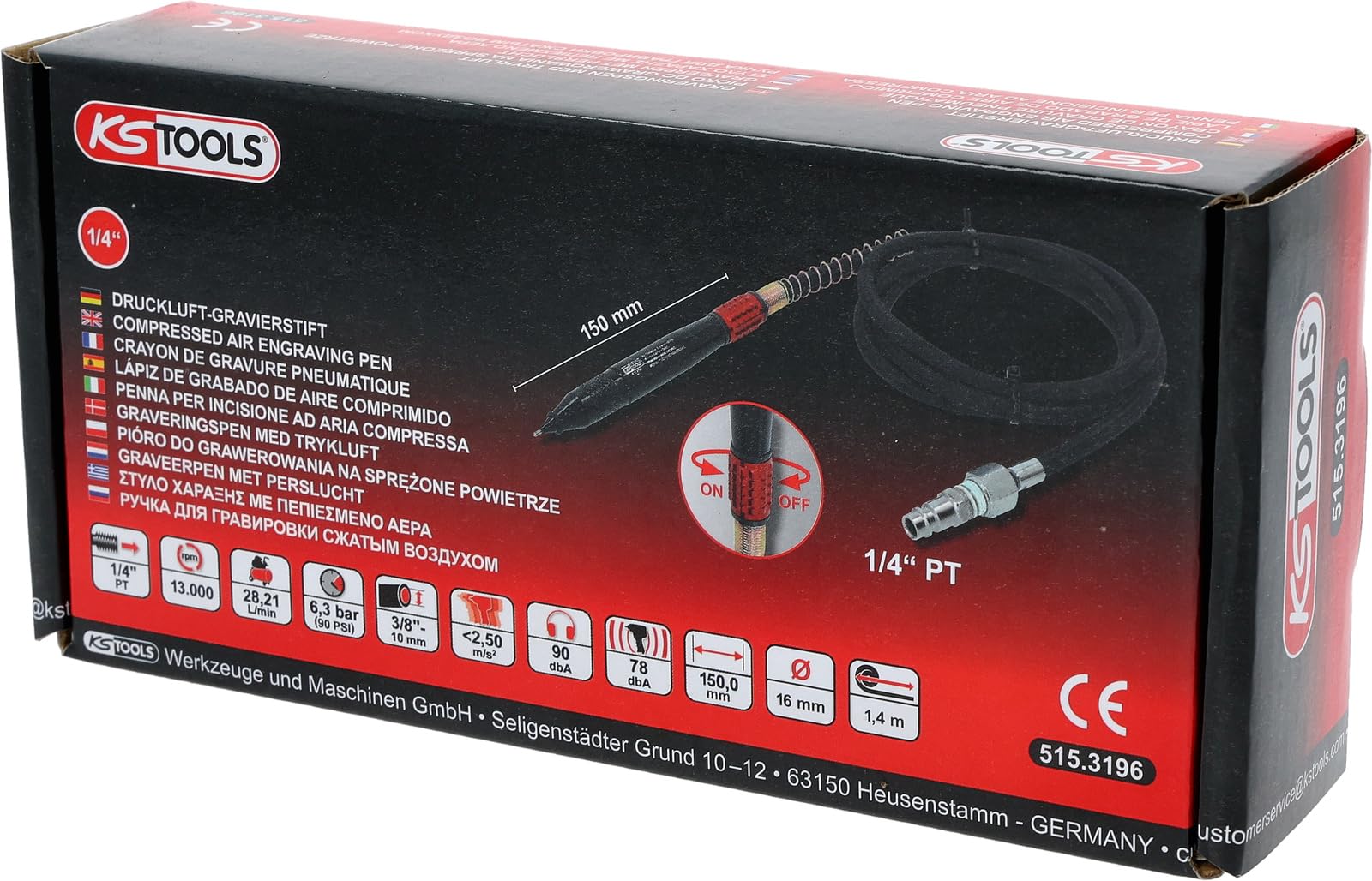 KS Tools 515.3196 Druckluft-Gravierstift