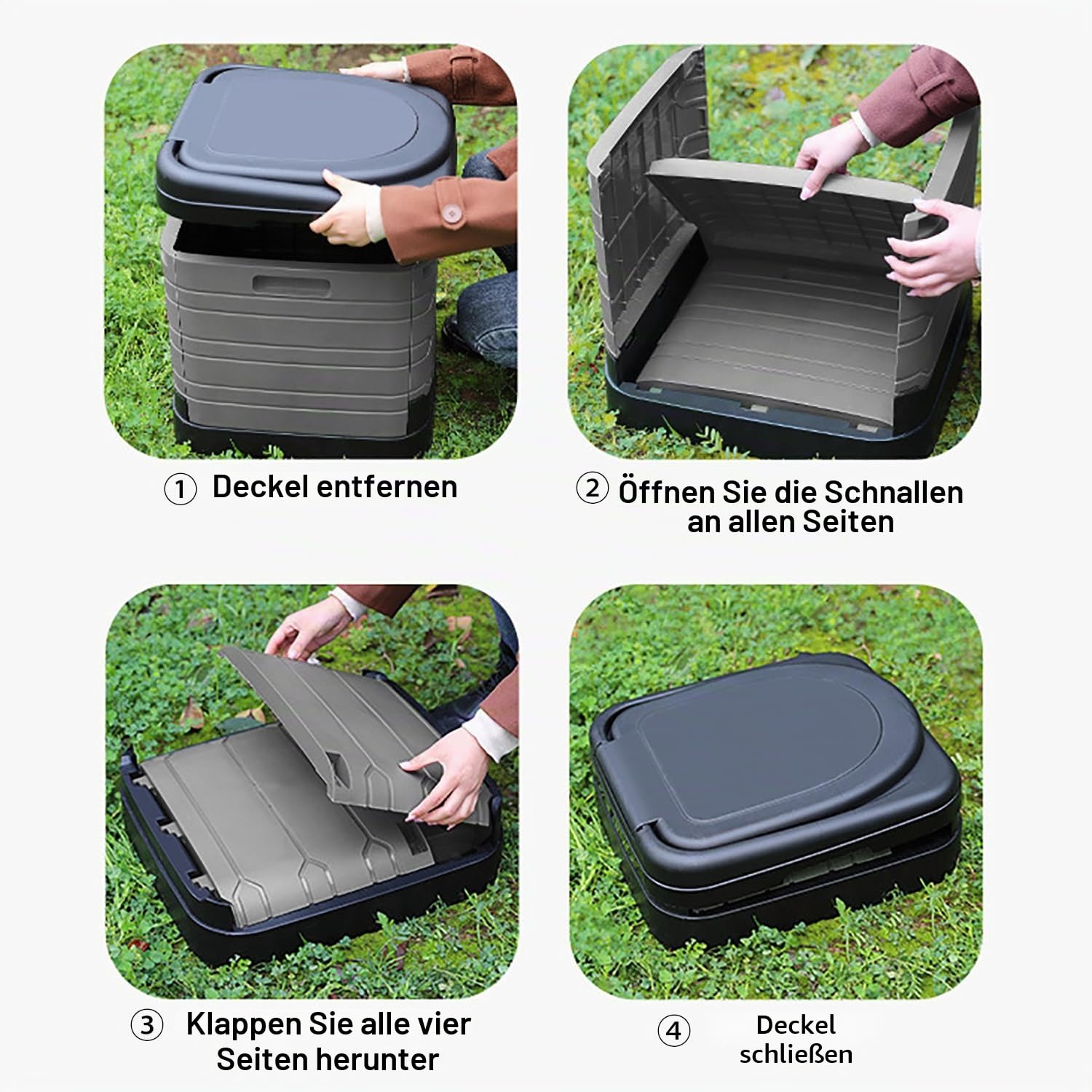 Campingtoilette Faltbar，Reisetoilette，Mobile Toilette, Trenntoilette, Tragbare Toilette für Draußen Oder Drinnen,Große Campingklo für Camping, Wandern, Reisen, Wohnmobil, Garten