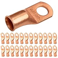 Vista 51 de SELTERM - 2 terminales de anillo resistentes para cable de batería, calibre 4 AWG, pernos de 3/8 pulgadas, terminales de calibre 4, ojales de cobre