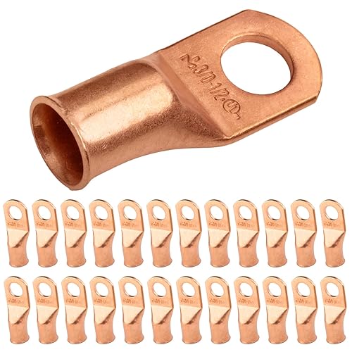 Miniatura 51 de SELTERM - 2 terminales de anillo resistentes para cable de batería, calibre 4 AWG, pernos de 3/8 pulgadas, terminales de calibre 4, ojales de cobre