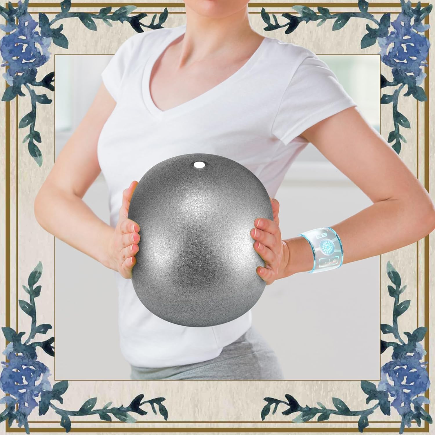 Pvc Durable Small Soft Yoga Exercise Balls with Inflatable Straw, Mini Pilates Ball 23 CM/9 Inchs for Core Training Exercise (Grey) Pvc Durable Small Soft Yoga Exercise Balls with Inflatable Straw, Mini Pilates Ball 23 CM/9 Inchs for Core Training Exercise (Grey)