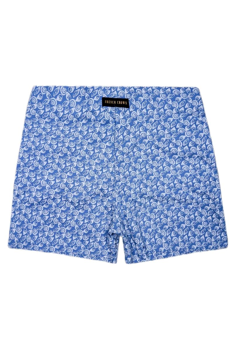 Men's Mariner Blue Dobby Textured Premium Giza Cotton Boxer-image-46