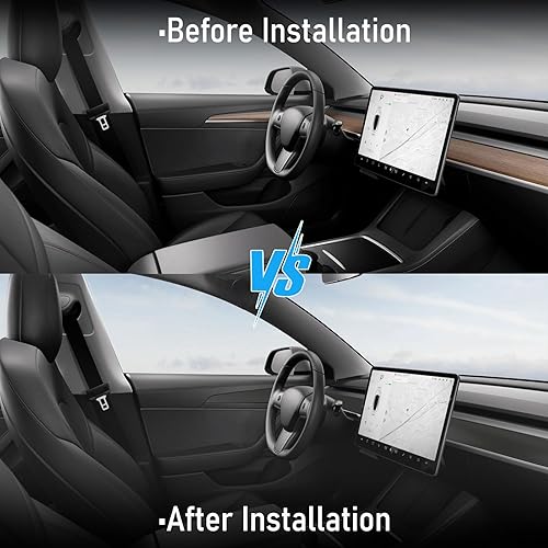 Miniatura 5 de Cubierta del salpicadero modelo 3 y panel de moldura de puerta, compatible con Tesla Modelo Y Modelo 3 2023 Kit de envoltura de decoración interior