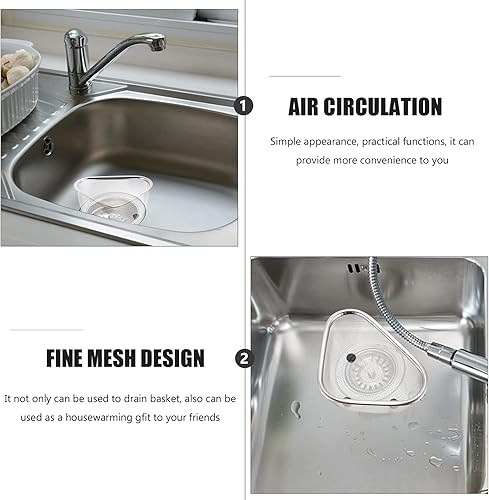 Miniatura 6 de DOITOOL Colador de acero inoxidable con forma de triángulo de malla cesta colador de cocina cestas de drenaje para frutas limpieza de verduras