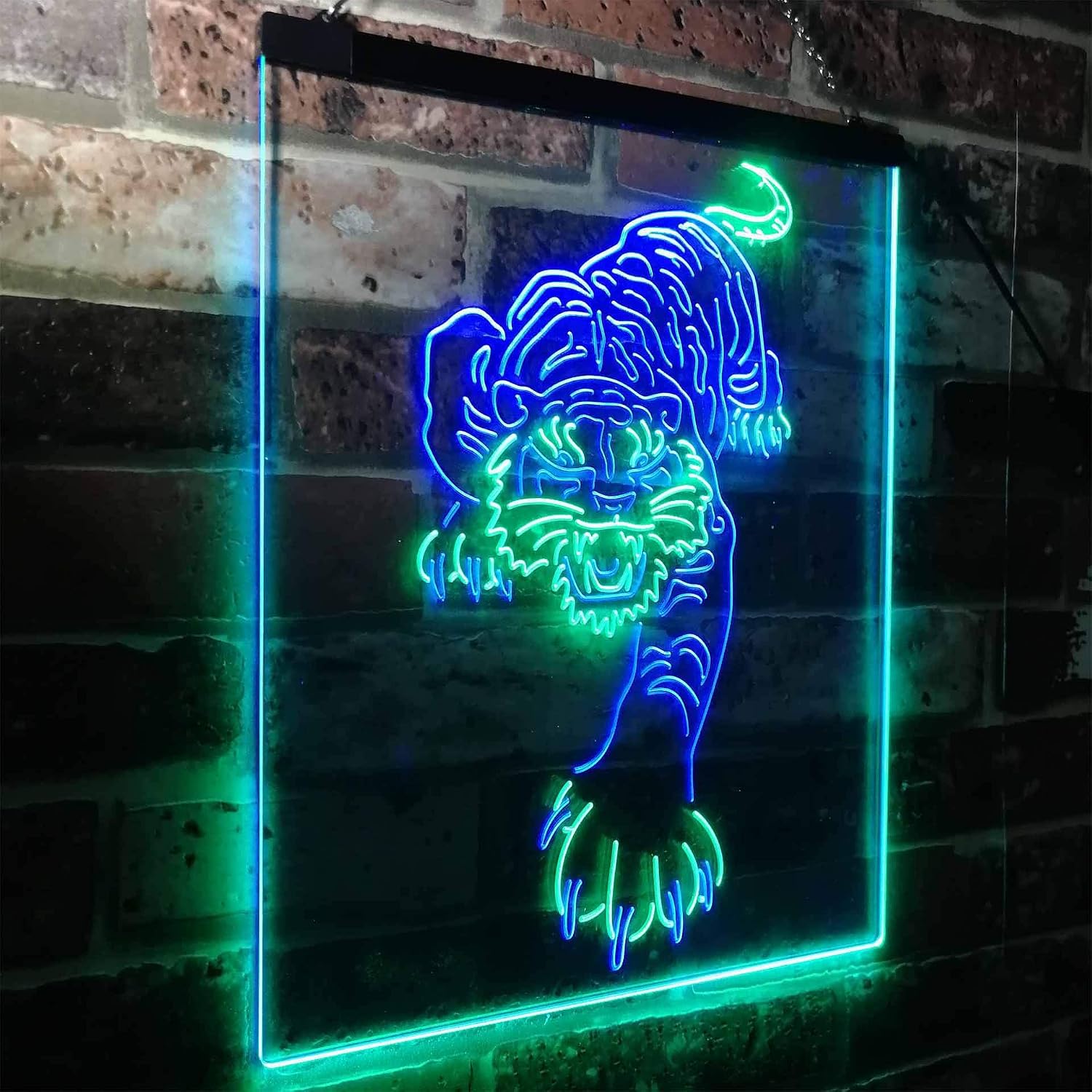 ADVPRO Tigers Man Cave Sport Dual Color LED Neon Sign Green & Blue 16" x 24" st6s46-i3195-gb
