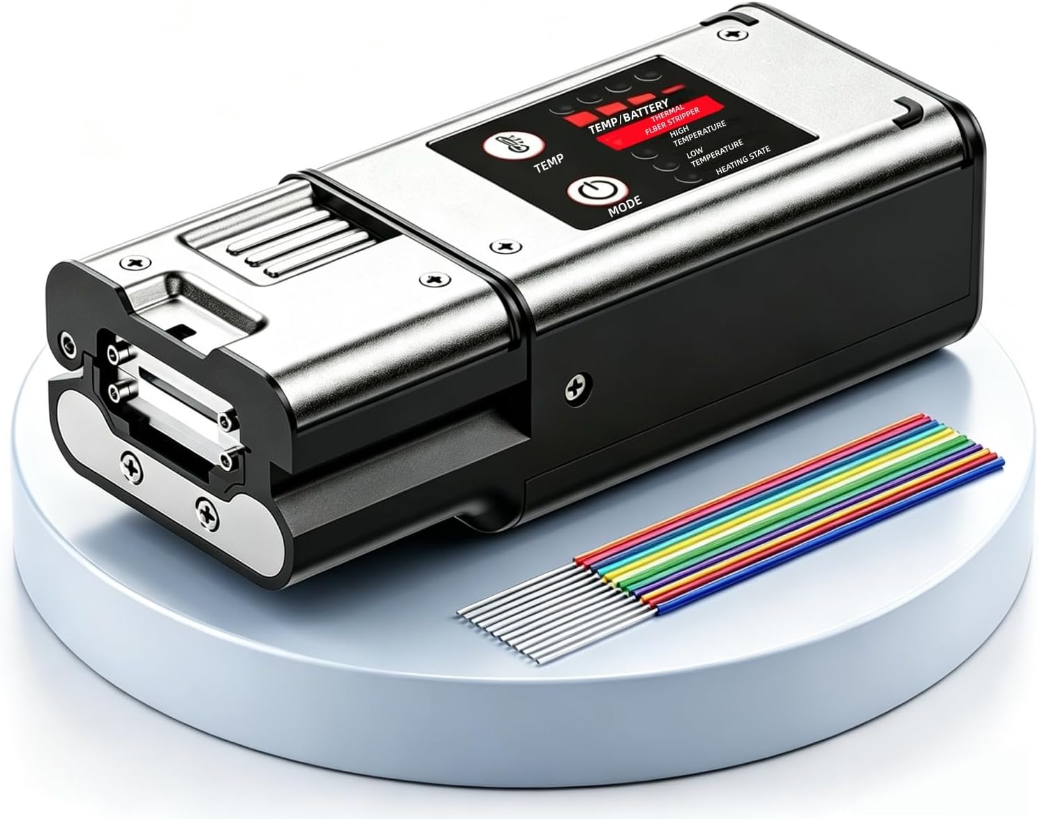 Thermal Fiber Stripper – Supports 1-48 Core (Bare, Bundle & Ribbon Fibers), Dual Heating Modes + 8 Temp Levels, Auto-Heating Peeling Tool.