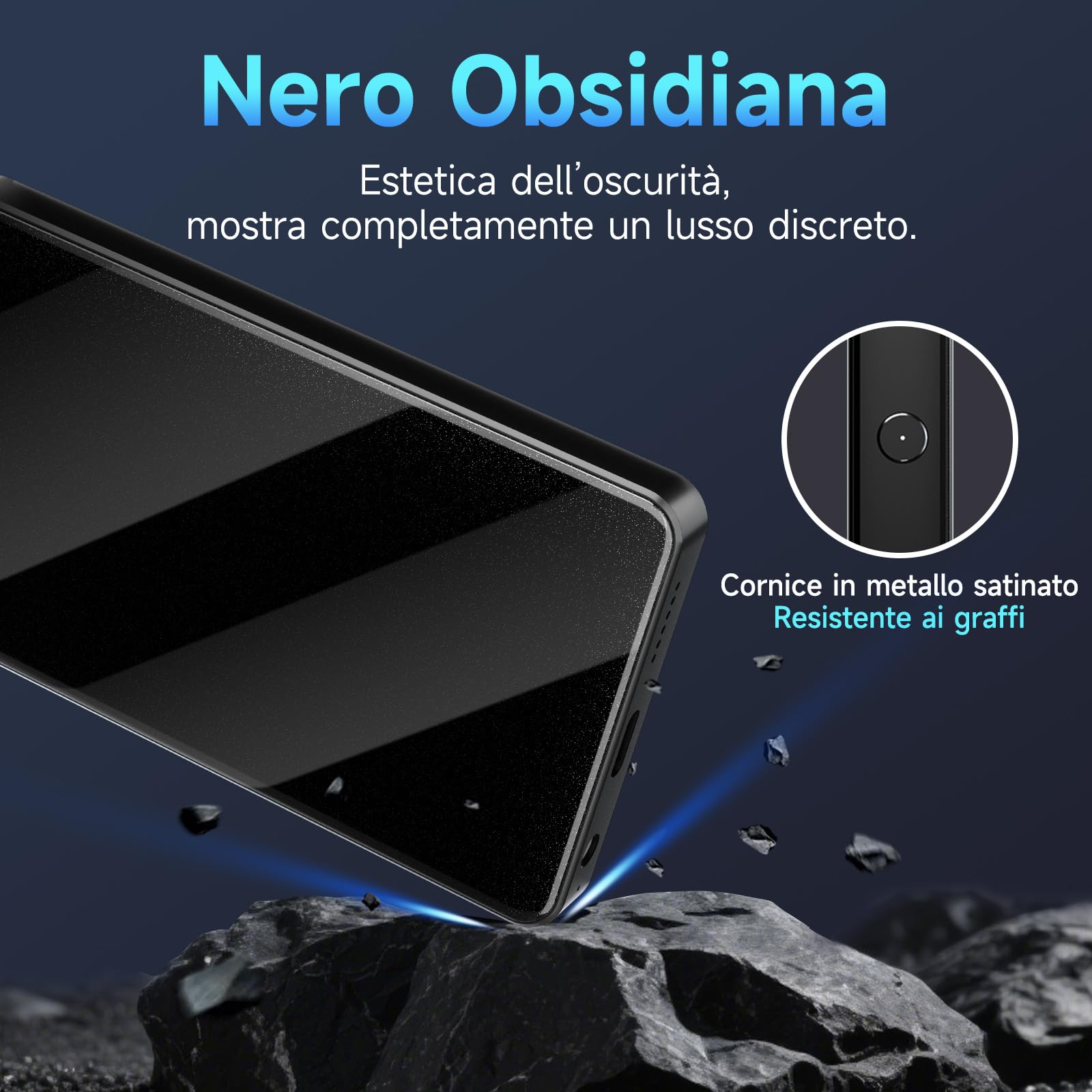 Lettore MP3 Android 14 con Spotify, Play Store, Amazon Music, Audible, Libby, lettore musicale MP4 con touch screen da 4" per bambini con controllo parentale, modalità Eye-Care (Nero lucido)
