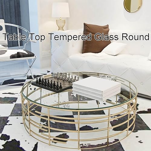 Miniatura 6 de SAGIDAR Vidrio templado redondo, tablero de mesa transparente, mesa redonda de vidrio, vidrio transparente de alto brillo, tapas de vidrio para mesa