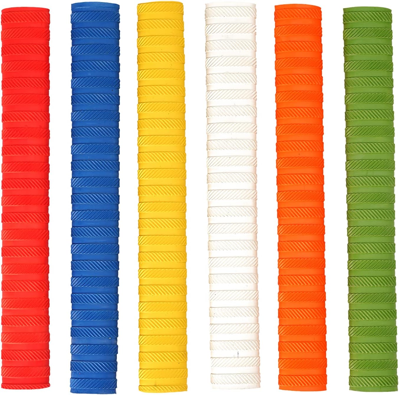 Vicky Combi Band Chevron Cricket Bat Grip Sturdy & Comfortable Multicolour Rubber Built Ideal for Full Size Short Handle (Pack of 6)