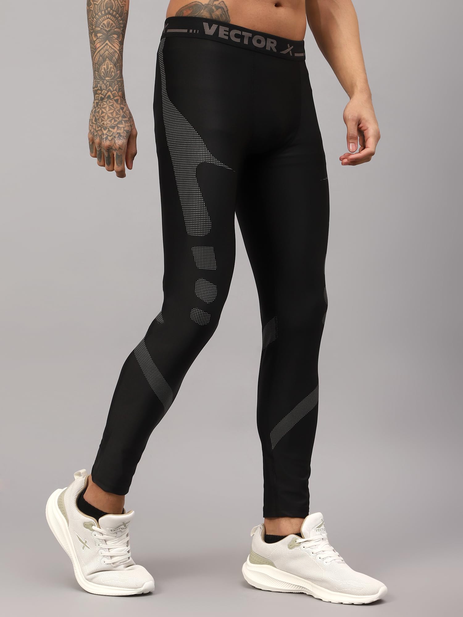 Vector X Mens Compression Full Length Printed Tight (M) Black 3