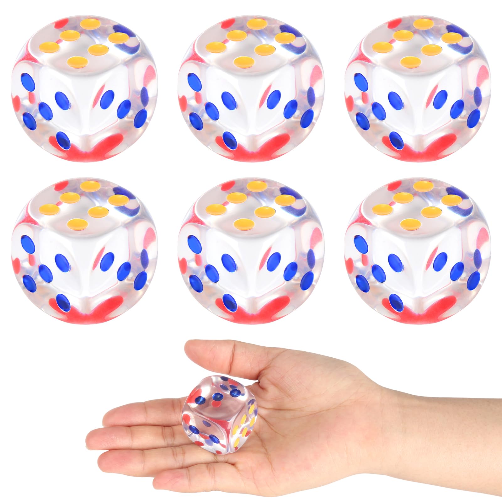Milisten 50 Acryl Würfel Set - Bunte Spielwürfel 1.6cm Mit Abgerundeten Ecken Für Brettspiele