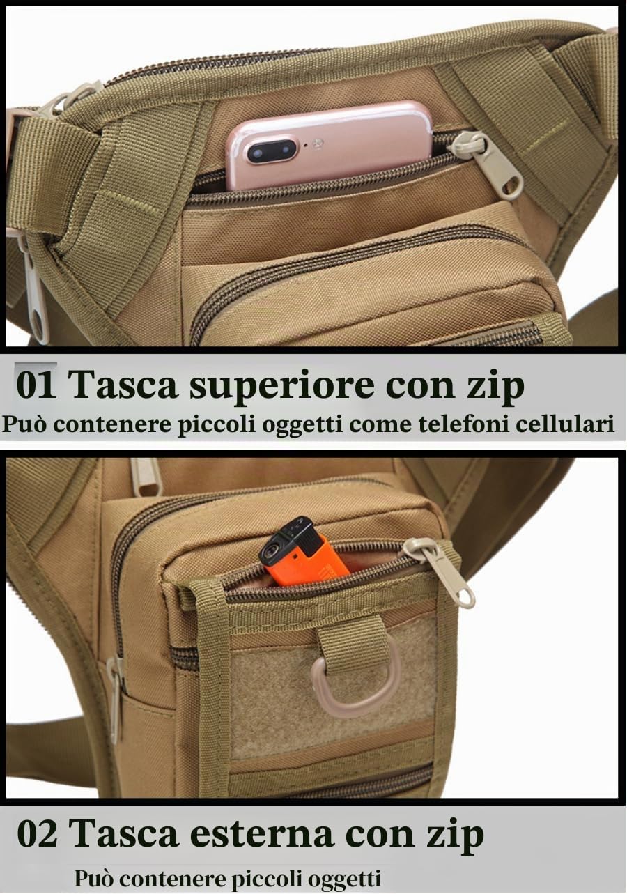 ACEXIER Borse Militari tattiche a Goccia per Le Gambe Uomini Donne Outdoor Escursionismo Tiro Caccia Waist Pack Cinghia Regolabile Moto Equitazione Borsa