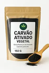Carvão Ativado Vegetal em Pó 150g | Grau Cosmético | Máscara Facial, Sabonete Artesanal e Skincare | Ultra Fino