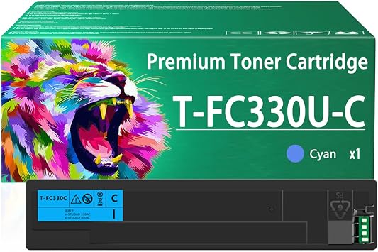 T-FC330 Toner Cartridge Compatible for Toshiba T-FC330U-K T-FC330U-C T-FC330U-M T-FC330U-Y Toner Cartridges Work for Toshiba E-Studio 330AC 400AC Printers 1 Cyan Pack