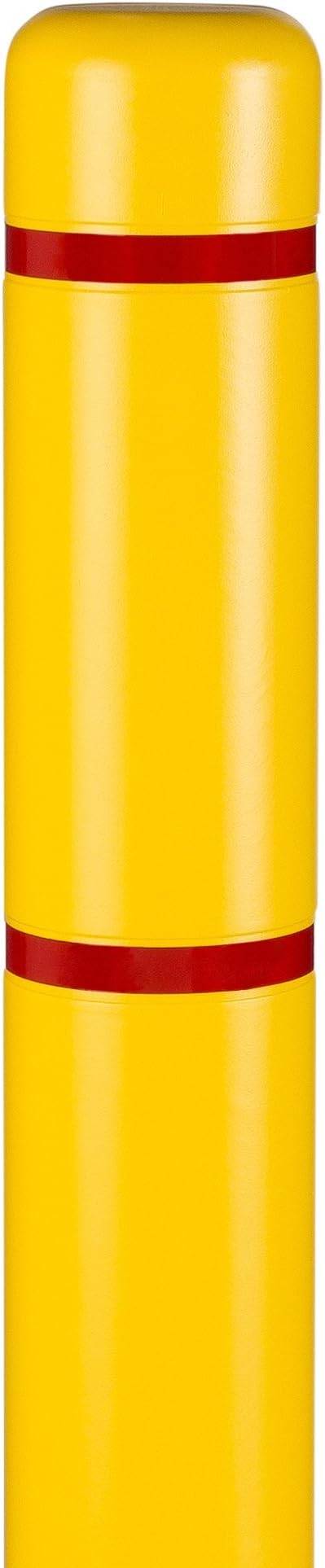 Bollard Cover, 4"x 52", Yellow Cover with Red Tapes