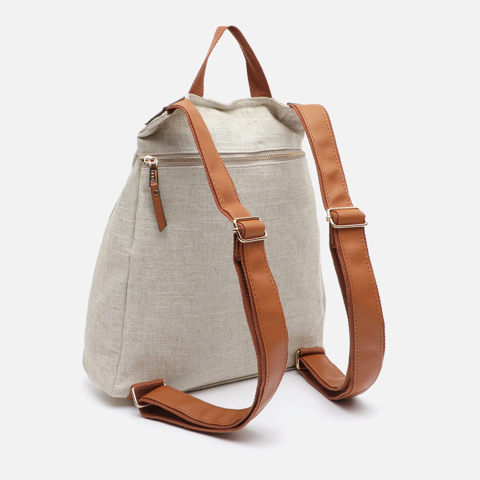 MISAKO Kursi mochila antirrobo de tela Mujer - Kursi Natural 41 X 32 X 12 cm