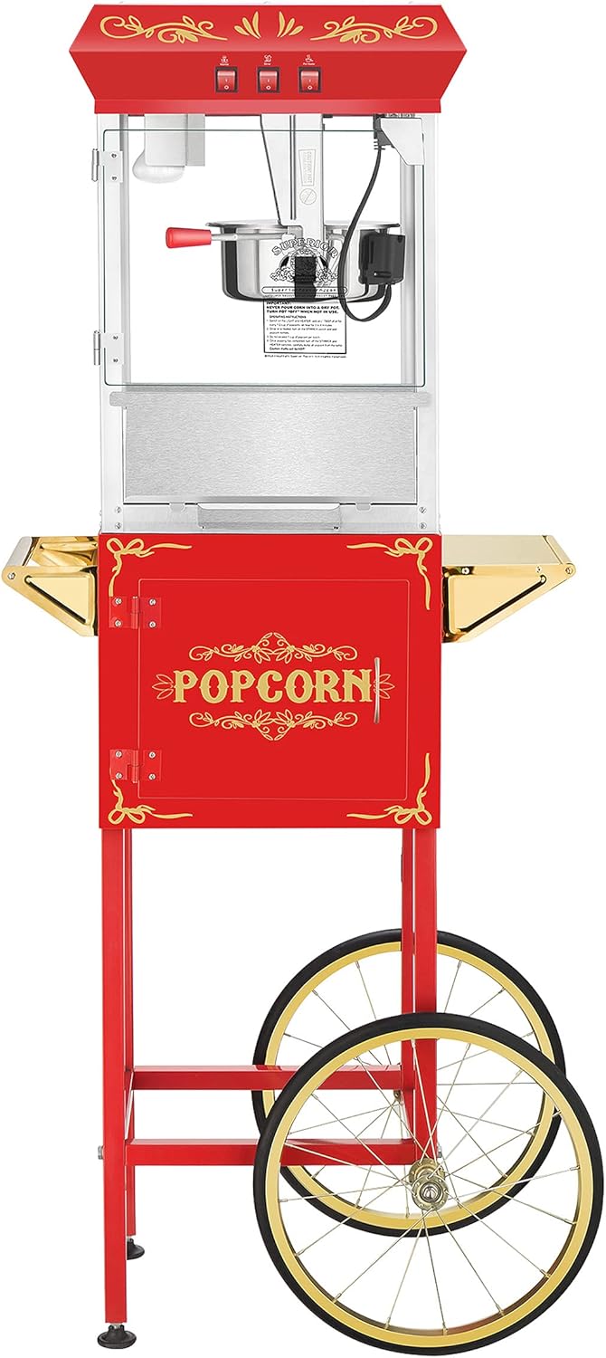 Uр Tо 40% оƒƒ Superior Popcorn Company 4650 SPC Movie Night Full Popcorn Machine, 8 oz, Red Floral