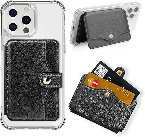 M-Plateau Billetera para teléfono adhesiva, soporte delgado de tarjetas de crédito con adhesivo 3M para teléfono celular y funda de teléfono, tamaño