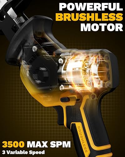 Miniatura 4 de Sierra recíproca inalámbrica para batería DeWalt 20V MAX (sin batería), motor sin escobillas, variable de 0 a 3500 SPM de 3 velocidades, cambio de