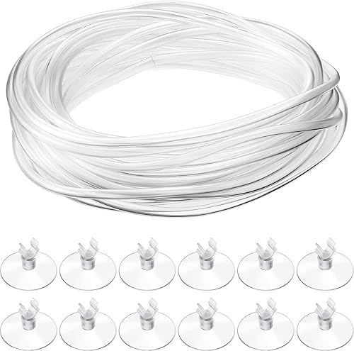 Boao Tubo transparente a prueba de CO2 para acuario de 32.8 pies, tubo de aire para acuario de 5/16 pulgadas con 12 ventosas, accesorios de bomba de