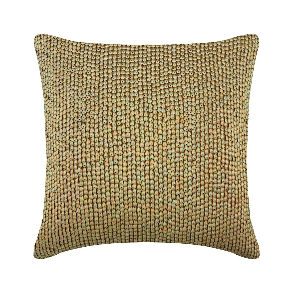 The HomeCentric Decorative Gold Zippered Throw Cushion Covers, Pack of 2, 35x35 cm (14"x14") Silk Toss Cushion Covers, Cushion Covers with Sequins & Textured, Abstract ed, Modern Style - Gold Charmer — image 1