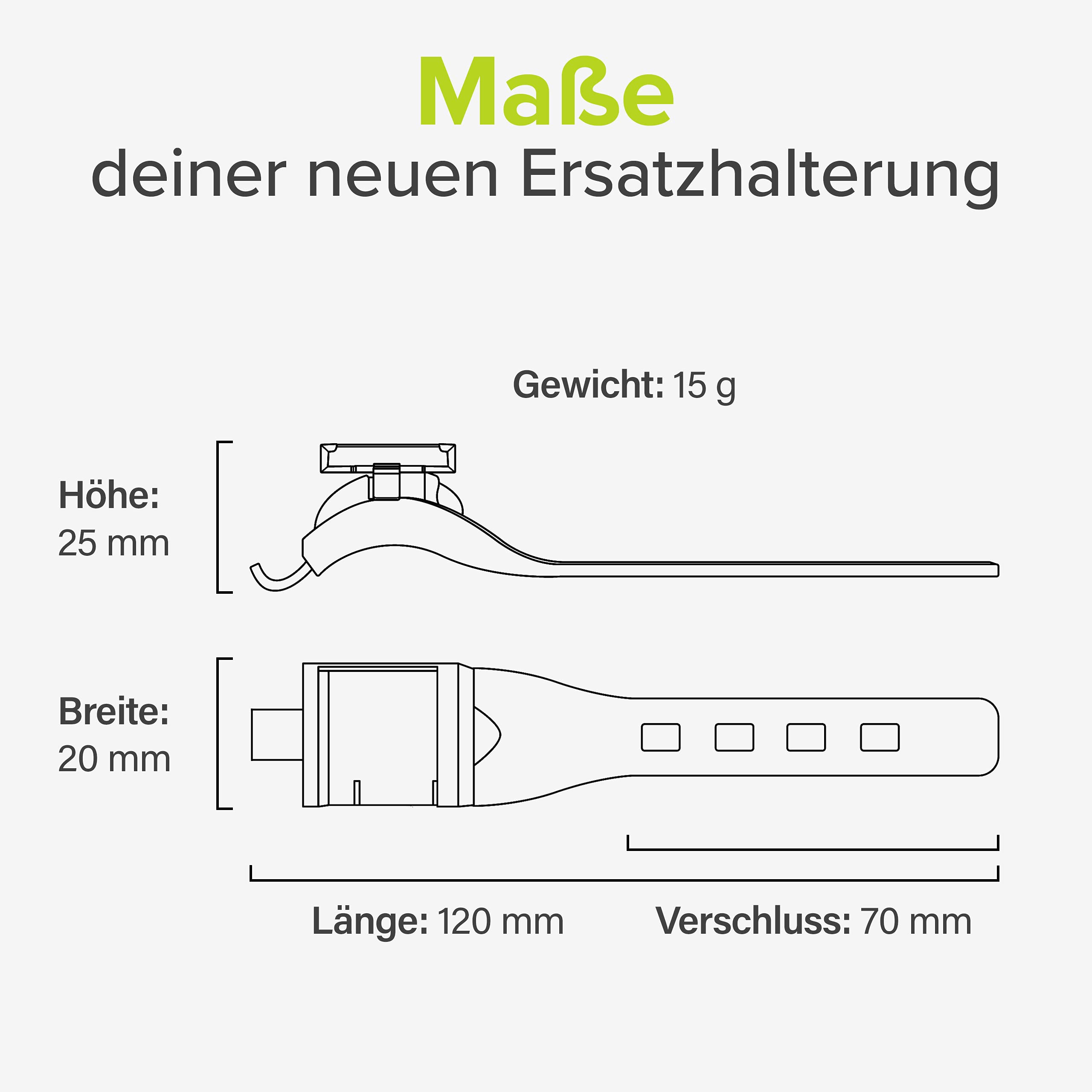 VELMIA Fahrradlicht Halterung Set für Vorne & Hinten I für alle Velmia Fahrradlampen I Ersatzhalterung aus Gummi Schwarz