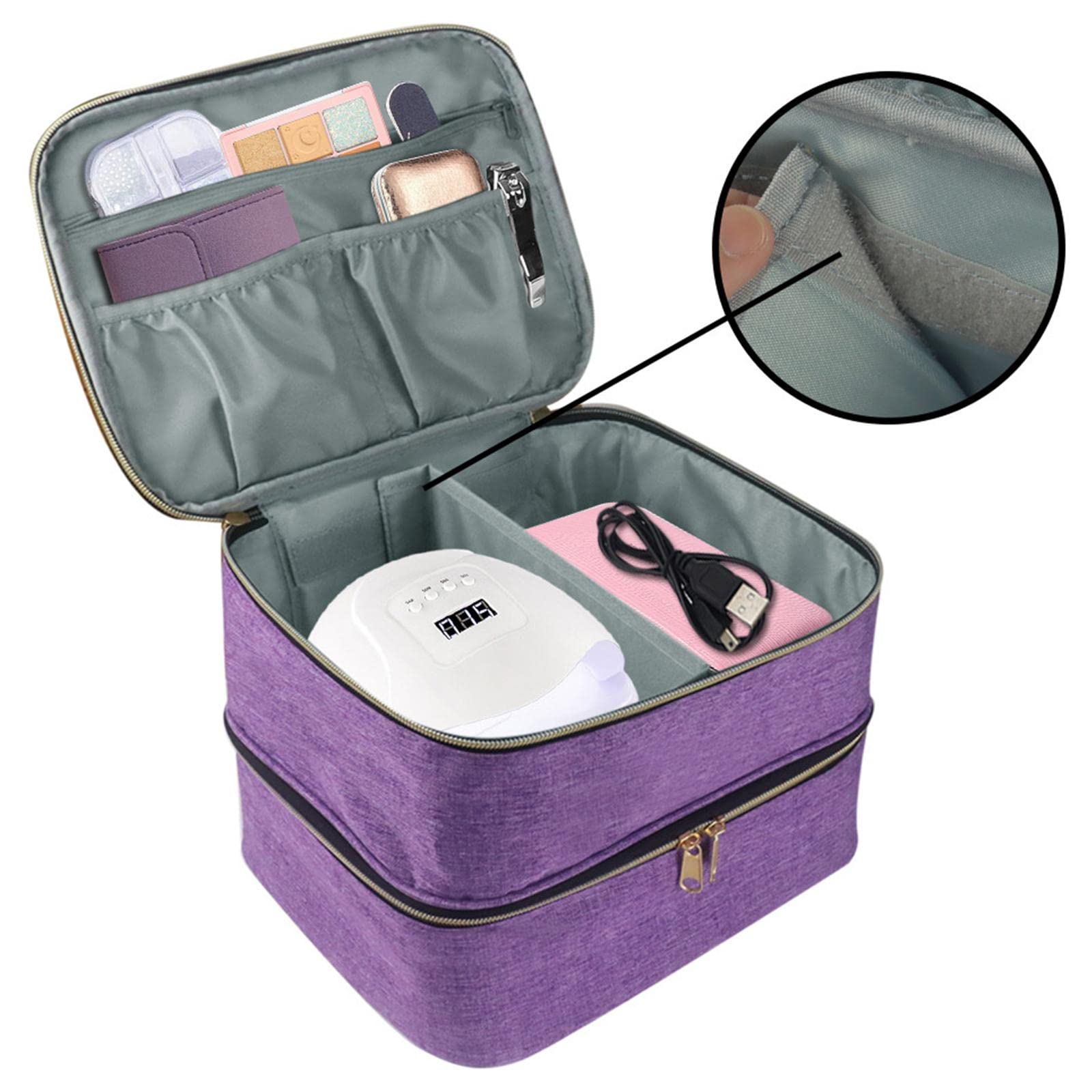 Colcolo Nail Polish Carrying Case Bag Container Travel Case with Soft Dividers Nail Organizer Storage Bag for Cosmetic Nail Polish Polish - Image 2