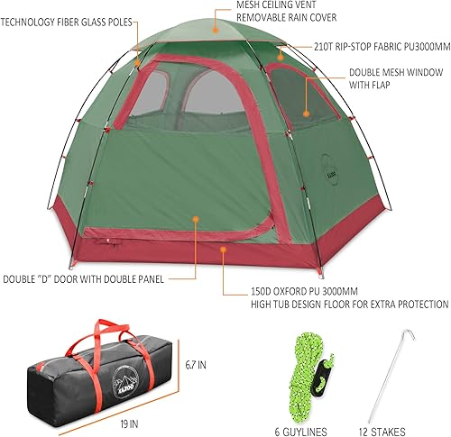 Miniatura 6 de KAZOO - Tienda de campamento para 24 personas, para exterior, impermeable, de fácil instalación, tienda de campaña para sombra para 234 personas