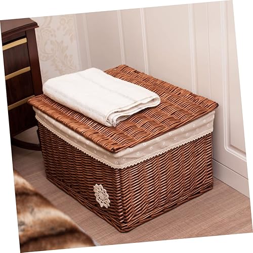 Miniatura 6 de BESPORTBLE Cesto de mimbre para ropa sucia, organizador de mimbre para estantes de mimbre, cesta de mimbre para centro de mesa de Pascua, contenedor