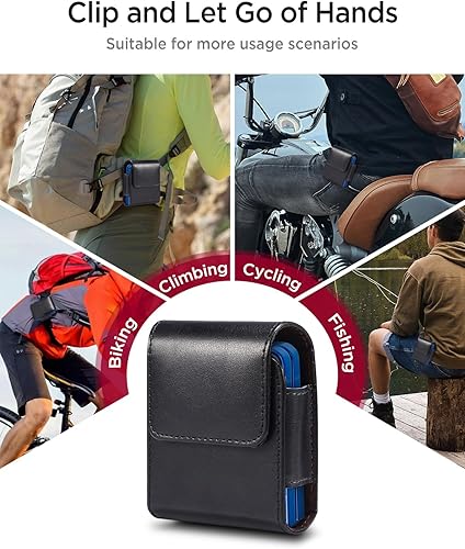 Miniatura 7 de Miimall Funda de cuero con clip de cinturón de metal para Samsung Galaxy Z Flip 7 6 5 4 3, Motorola RAZR-negro