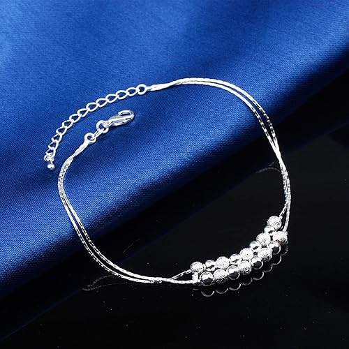 Miniatura 4 de Ankle Bracelets for Women Girls,Adjustable Silver Anklet for women 14K Chain Anklets Summer Beach Foot for Teen Girls