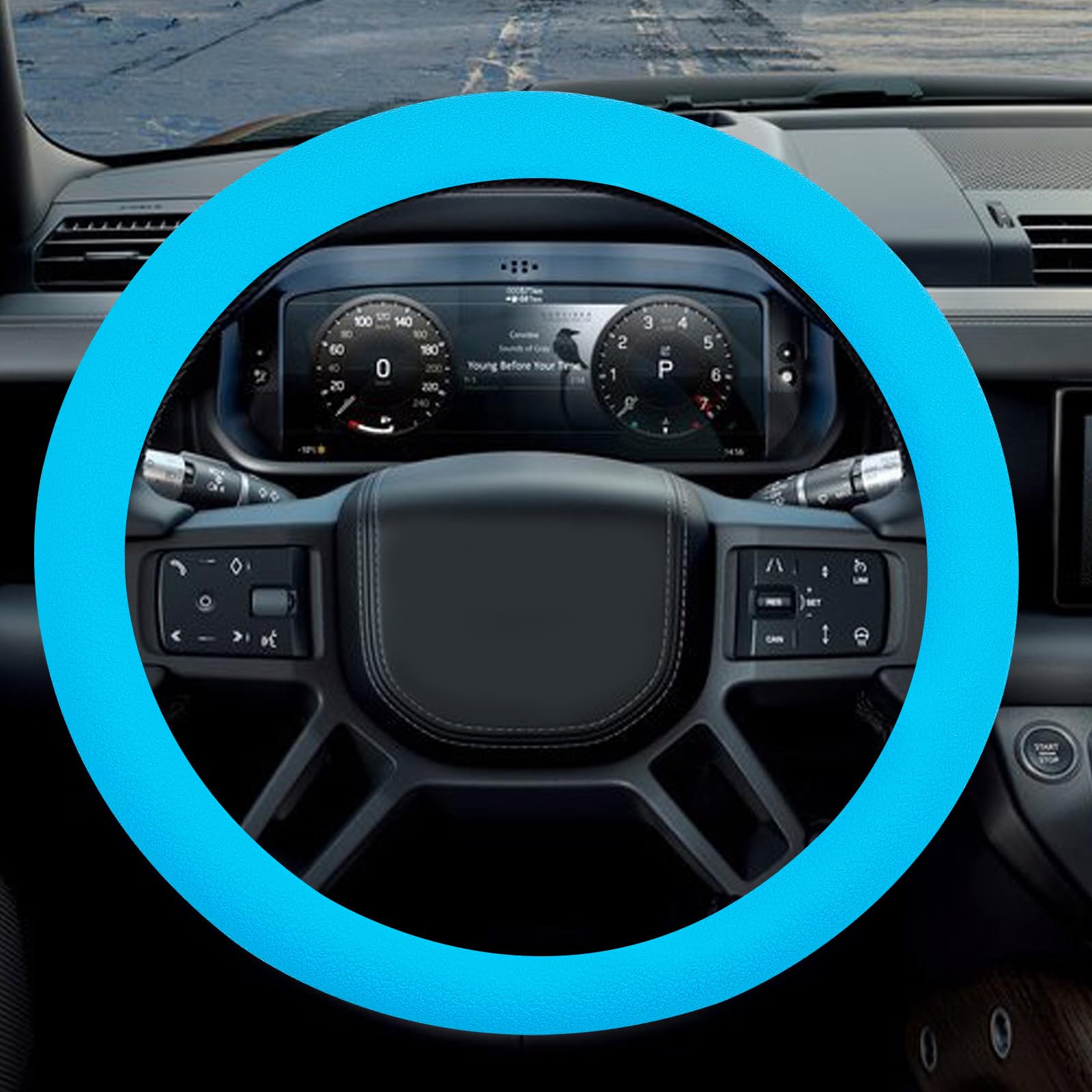 Universal Car Silicone Steering Wheel Cover Snake Pattern Auto Accessory (Baby Blue)