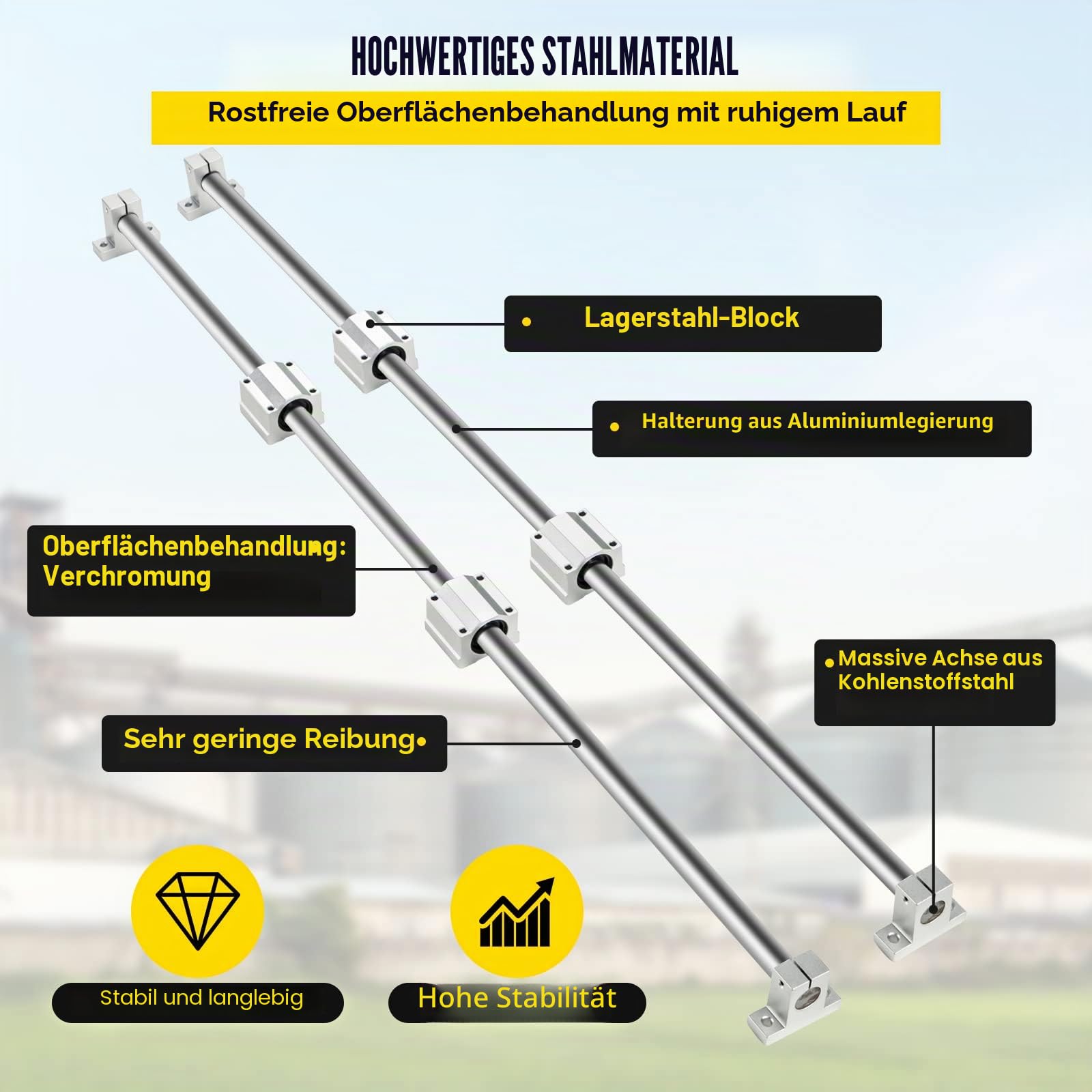 VEVOR SFC20 Linearführungsschienen-Set 1000 mm 2 Stück SC20 Gleitblöcke Schienenstützen