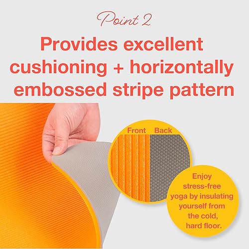 Miniatura 3 de Primasole Esterilla de yoga ecológica de 12 pulgada antideslizante para yoga, pilates, fitness en casa y gimnasio, 4 colores con funda de transporte