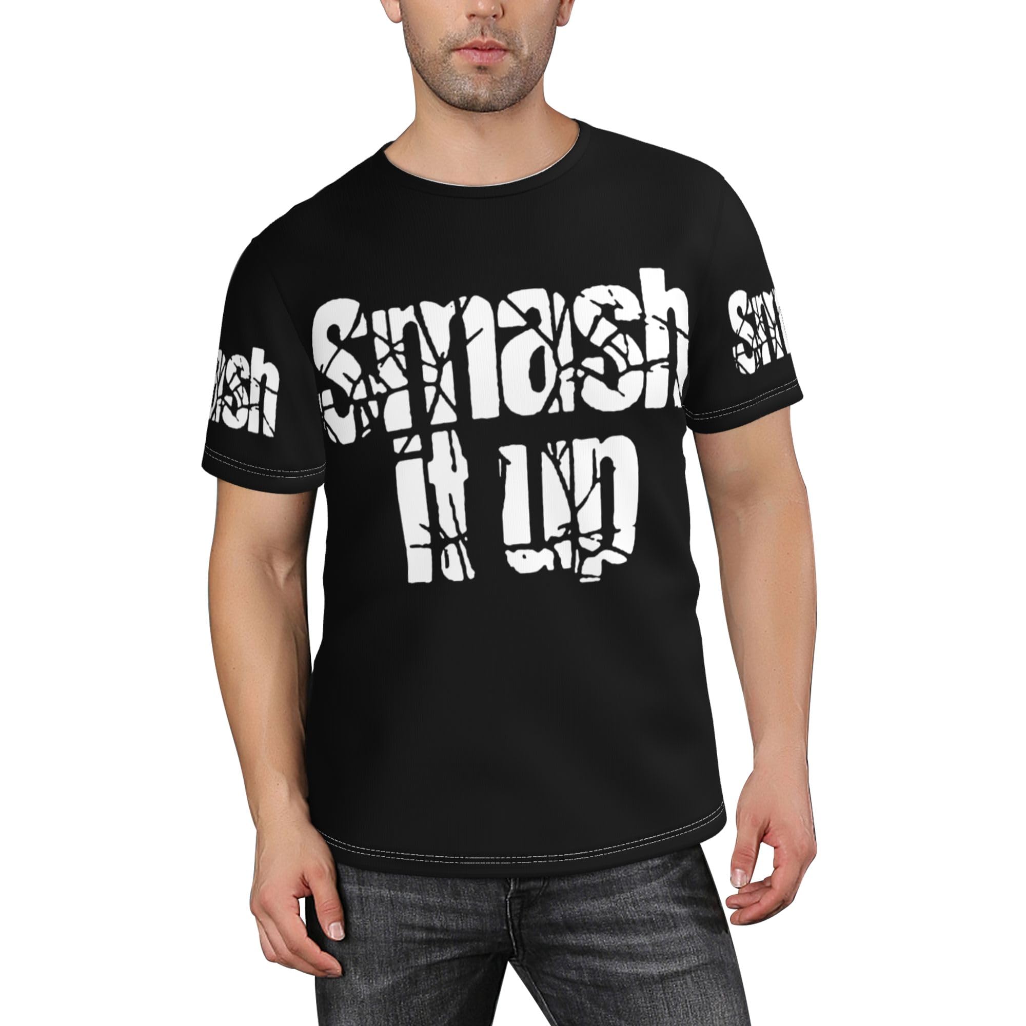 Lmlxyz Men's The Damned-7 The English Punk Đam*Ned Rock Band T-Shirts Basics Regular Crew Neck T-Shirt Novelty 3D Print Graphic Tee Tops For Hiking Travel，Xxl