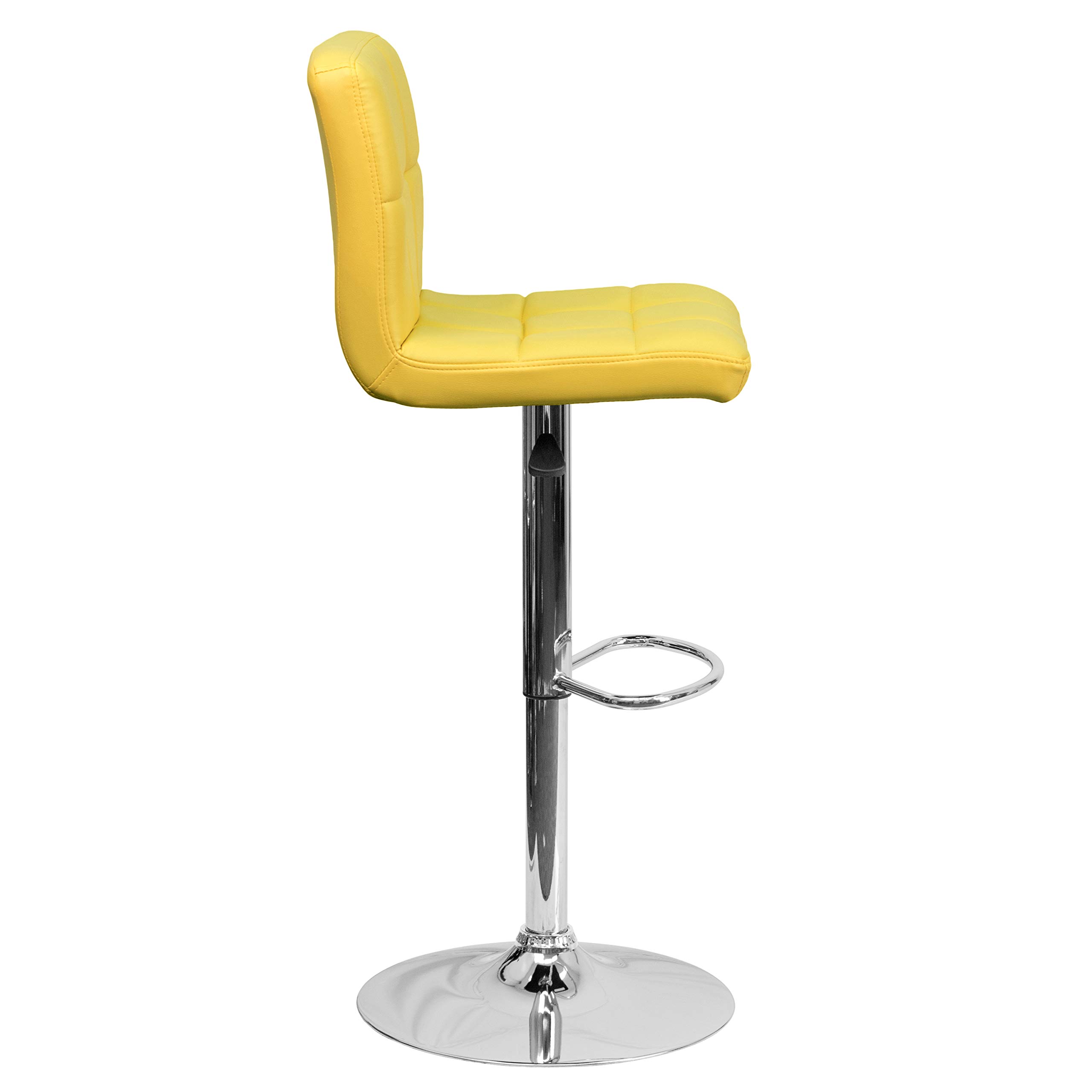 Flash Furniture Alexandra - Set di 2 sgabelli da Bar in Vinile Trapuntato, Altezza Regolabile, con Base cromata