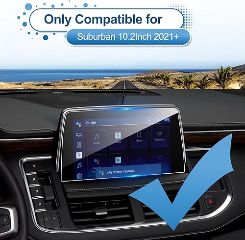 Miniatura 2 de Protector de pantalla Suburban 2021-2024 para Chevy Suburban (LTZ71RSTPremierHigh Country) pantalla táctil de 10.2 pulgadas, vidrio templado 9H