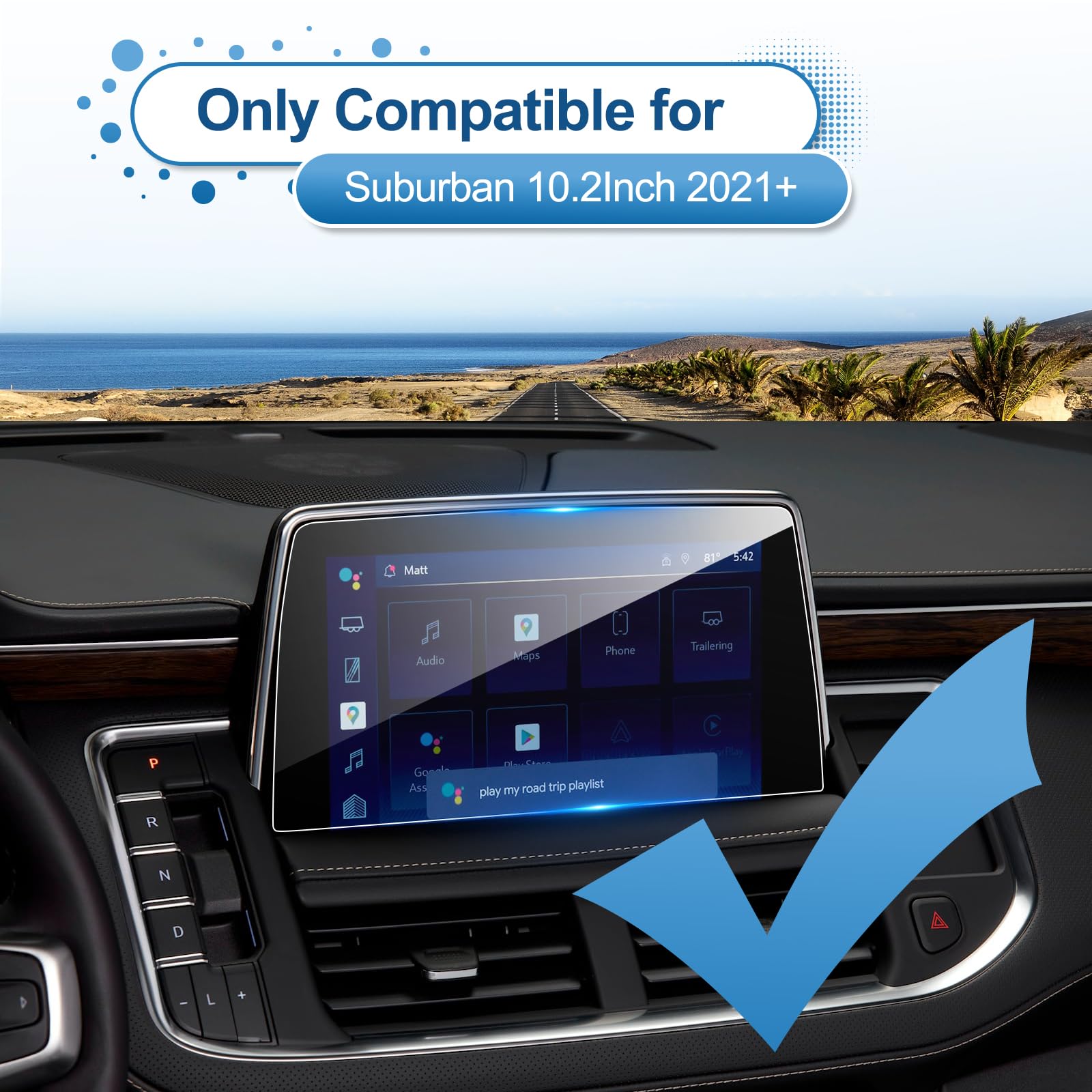 Cdefg For 2021 2022 2023 2024 Tahoe Suburban Yukon Screen Protector Compatible With 2021 2022 2023 2024 Chevy Tahoe Suburban Gmc Yukon Tempered Glass Screen Protector Navigation Radio Touch Screen