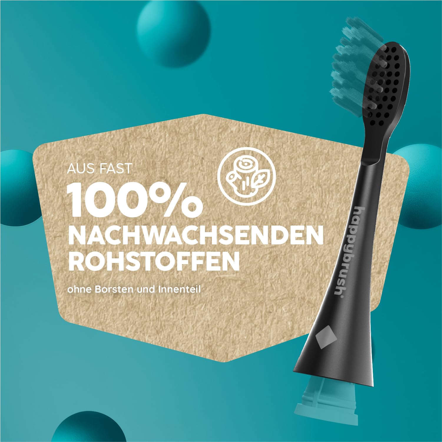happybrush® Allblack - Cabezales para cepillo de dientes eléctrico sónico Eco Vibe 3 (9 unidades)