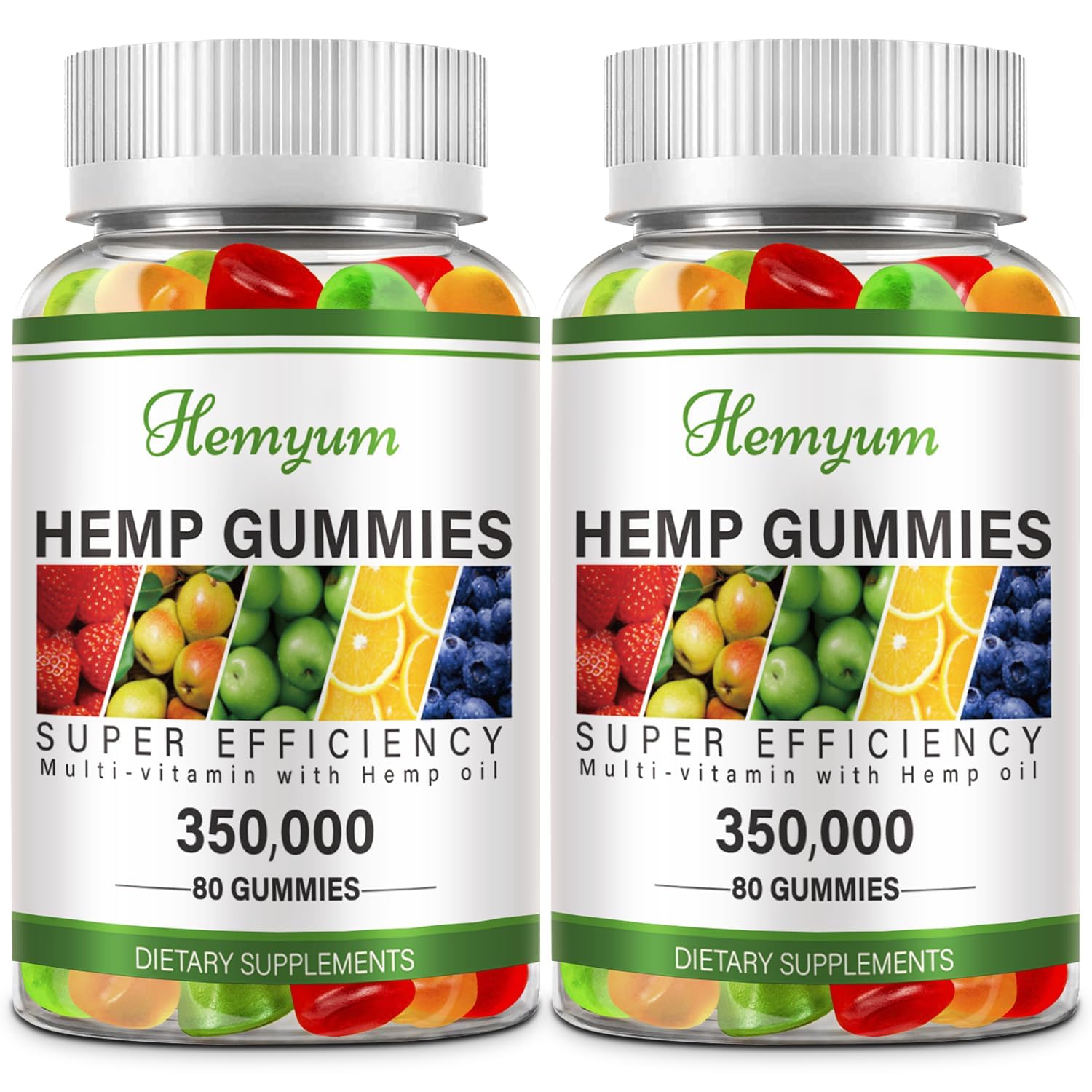 Hemp Gummies 2 Packs - for Sleep Pain Anxiety Relief - High Potency Pure Organic Supplement - with