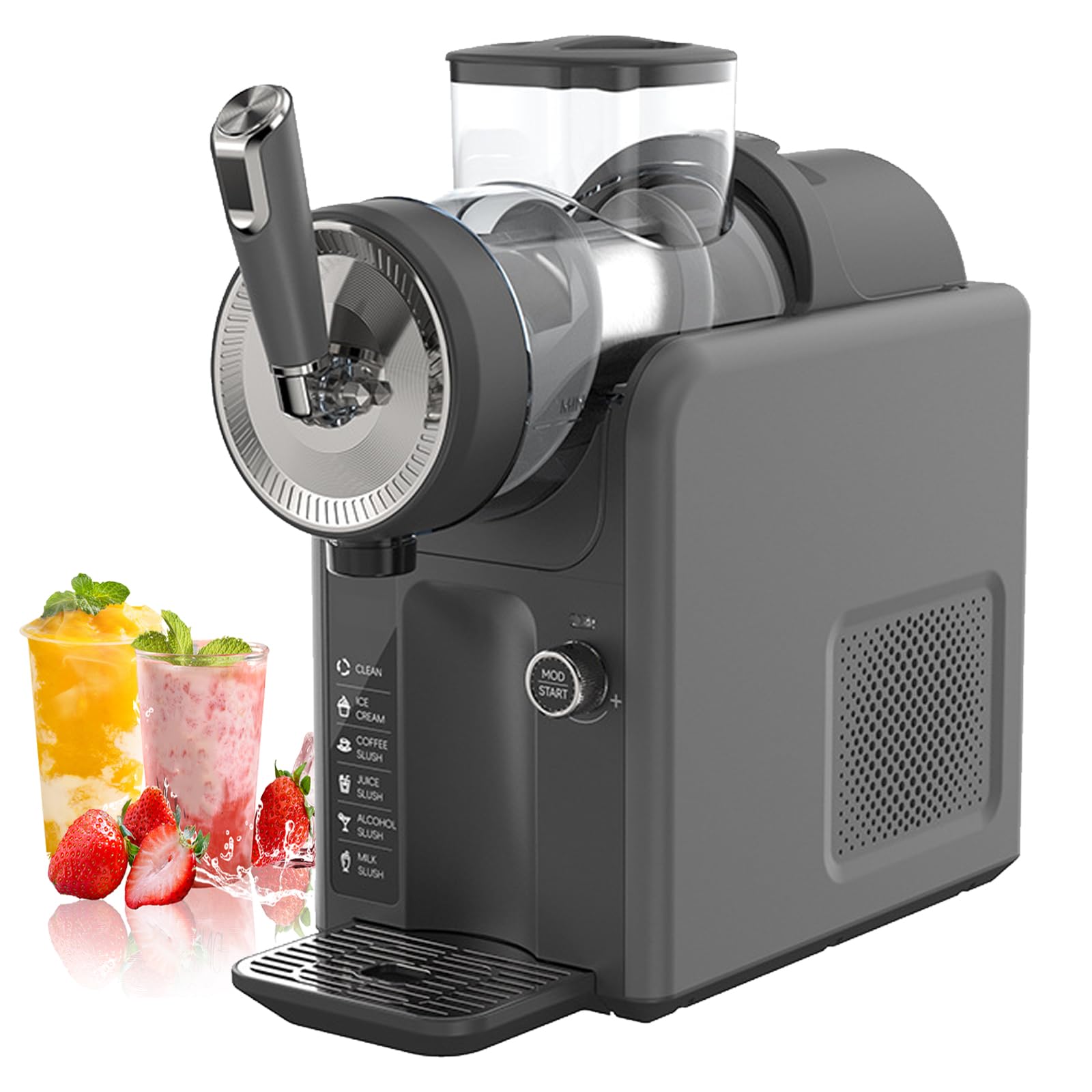 ZHJOPP Slushie Machine, Frozen Drink Maker with 1.8L Capacity, 5 Preset Programs,No Ice Required for Delicious Slushies in 15 Minutes (Black)