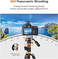 Vista 4 de K&F CONCEPT Cabezal fluido, sedoso-suave, cabezal de fluido de trípode estable para giro e inclinación, montaje de cabezal fluido compatible