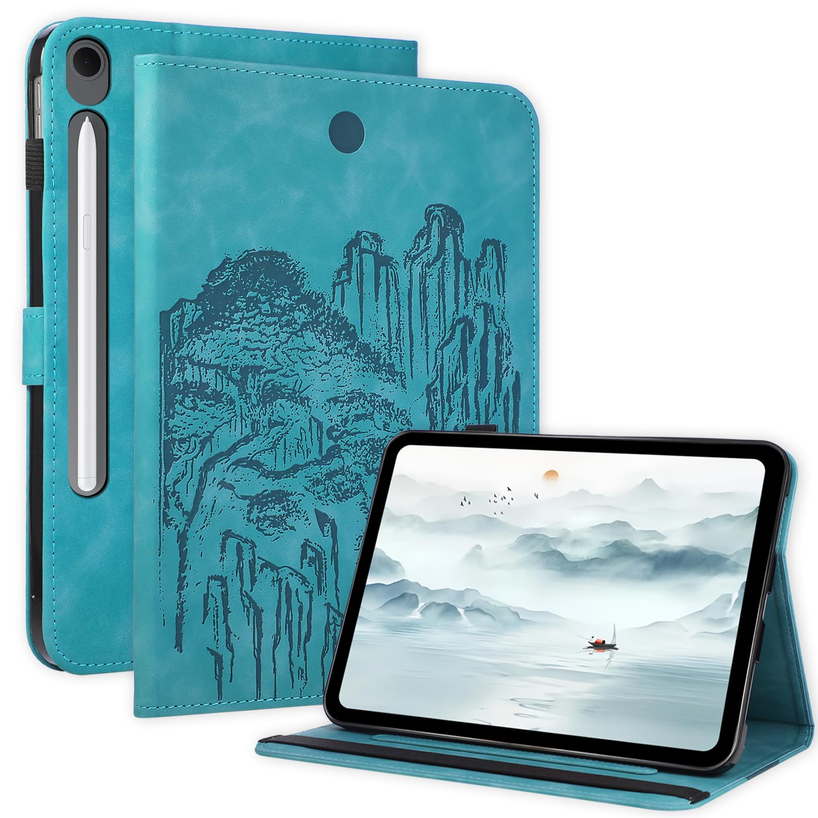 Étui Galaxy Tab S10 FE résistant aux rayures avec rabat bleu - 8