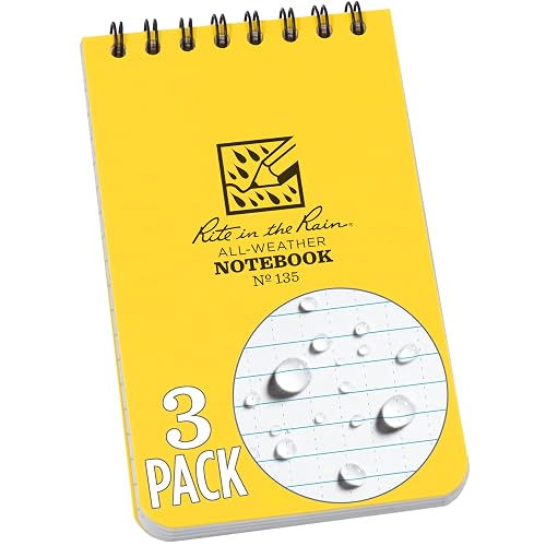 Rite in the Rain Weatherproof Top Spiral Notebook, 3" x