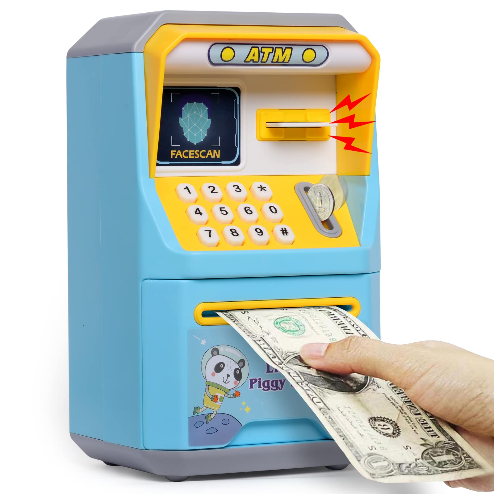 Photo 1 of Tlsmyjlwj Piggy Bank for Kids, ATM Coin Bank Toys Gifts, Electronic Piggy Banks Money Safe for Kids Toys Ages 3 4 5 6 7 8 9 10 11 12 Year Old Girls Birthday Gifts, Pinkish Purple